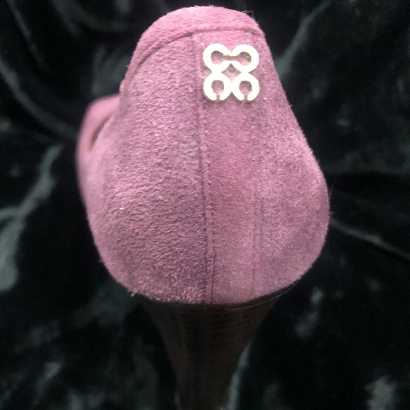 COACH suede peep toe pumps - Picture 8 of 8